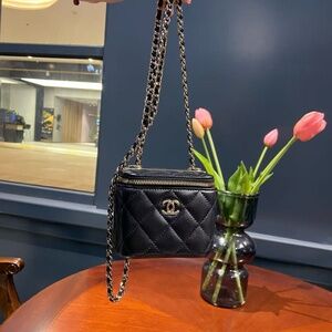 N16 Slightly Used Chanel Trendy CC Mini Black Sheep Leather Box Starts with 30